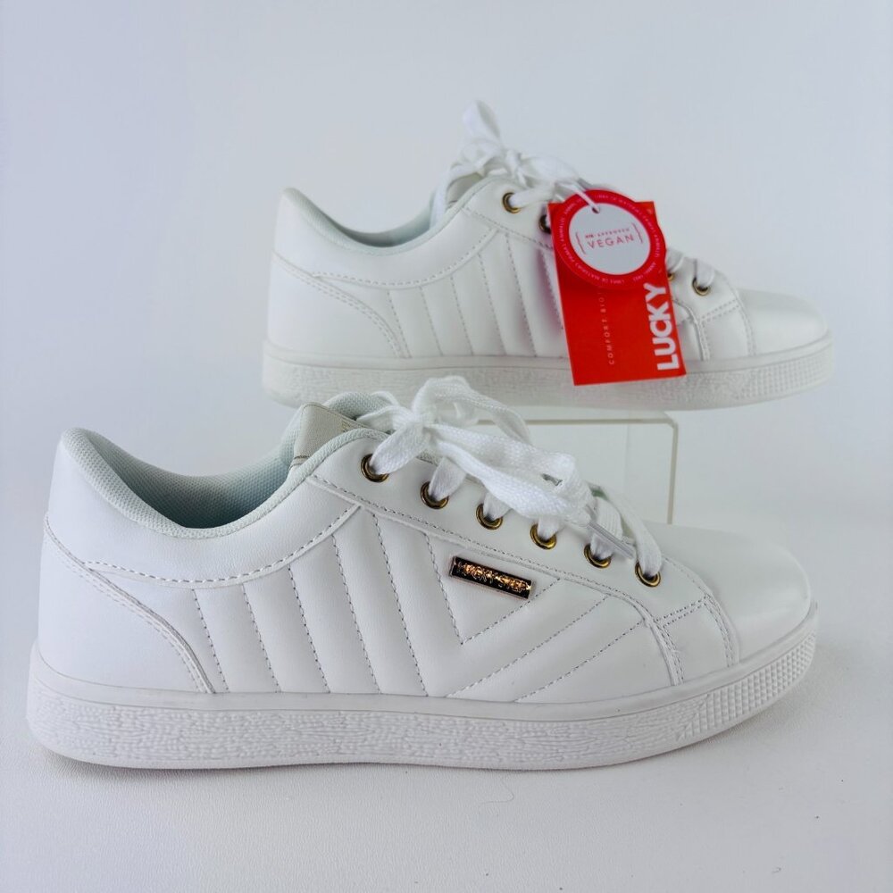 Lucky Step Women Classic Air Cooled White Sneakers Womens Size 8.5 Vegan NWT